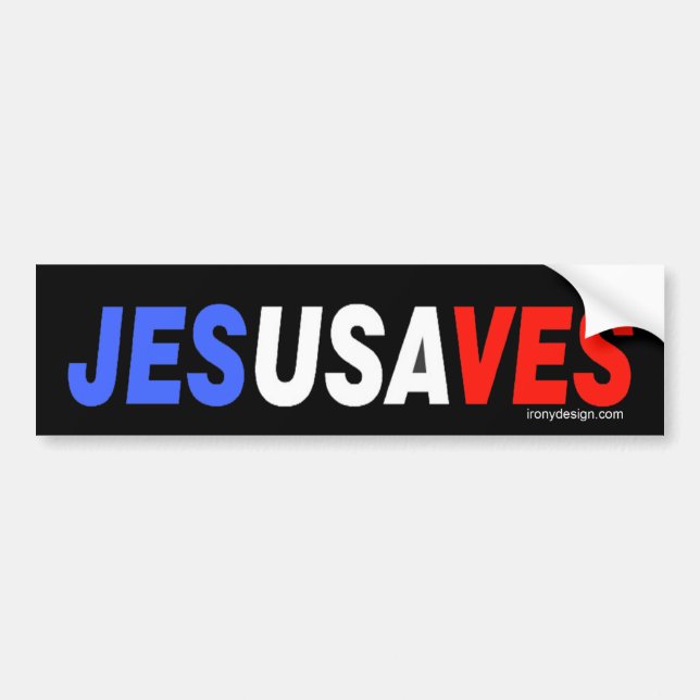 Autocollant De Voiture Jésus économise (Devant)