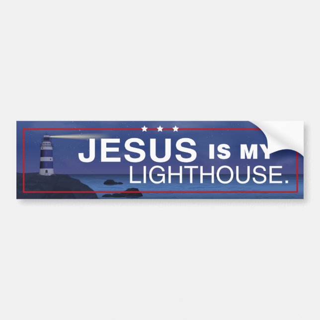 Autocollant De Voiture Jésus est mon Sticker pare-chocs Lighthouse (Devant)