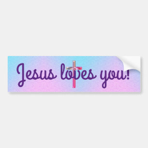 Autocollant De Voiture Jesus loves you!