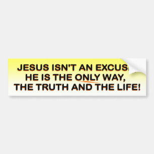 Autocollant De Voiture Jésus - manière, vérité, bumpersticker de la vie