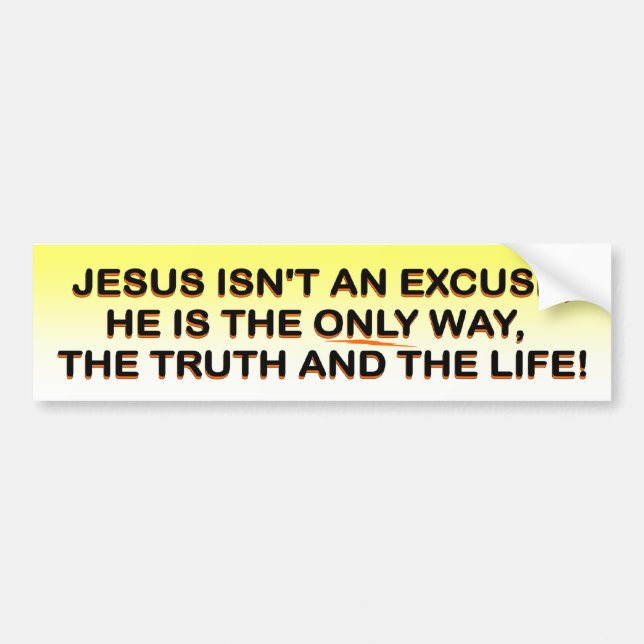 Autocollant De Voiture Jésus - manière, vérité, bumpersticker de la vie (Devant)