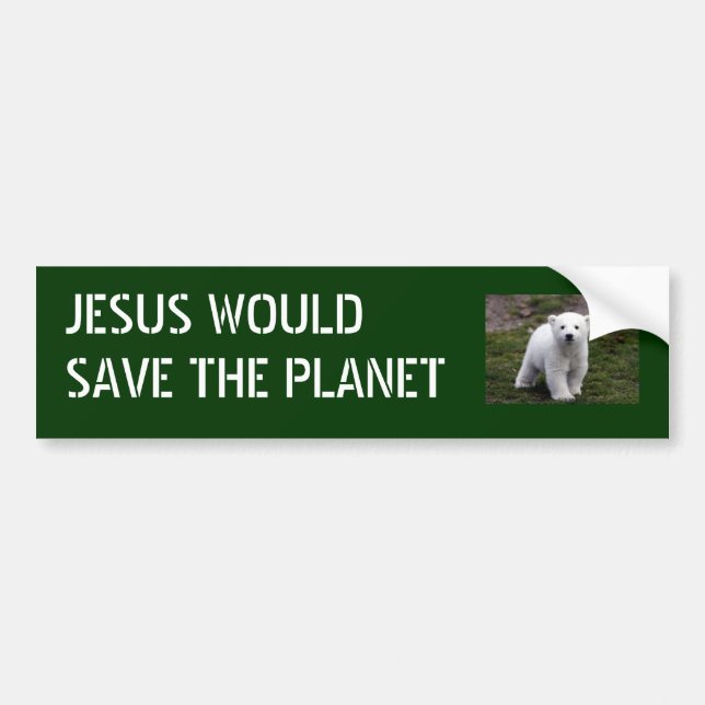 Autocollant De Voiture Jésus sauve la planète (Devant)