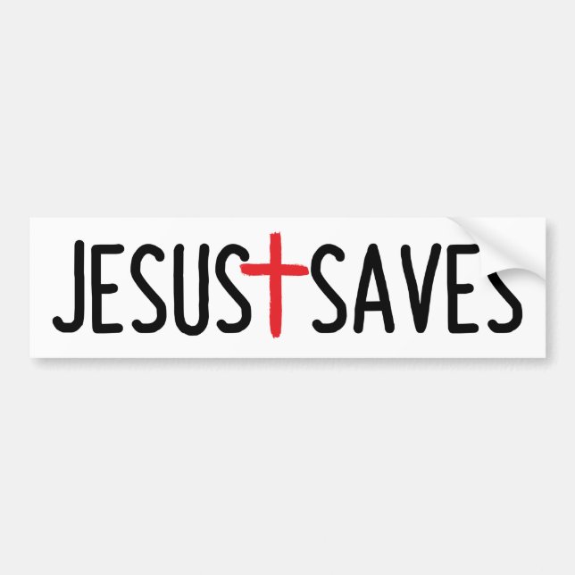 AUTOCOLLANT DE VOITURE JÉSUS SAUVE L'ADHÉSIF POUR PARE-CHOCS (Devant)