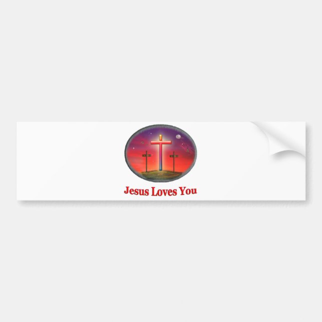 Autocollant De Voiture jésus t'aime (Devant)