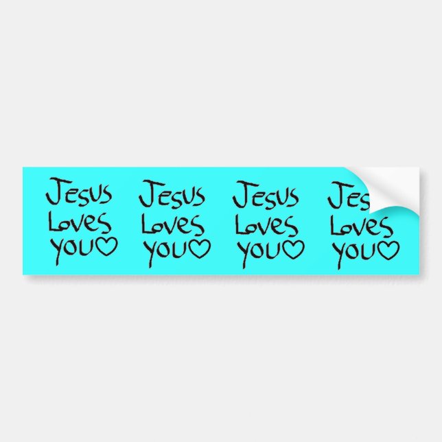 Autocollant De Voiture Jésus vous aime (Devant)