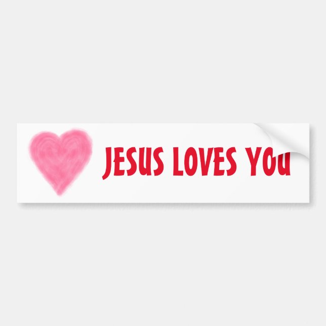 Autocollant De Voiture JESUS VOUS AIME Bumper Sticker (Devant)