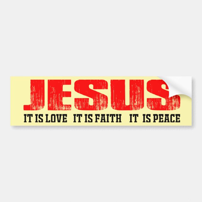 Autocollant De Voiture Jésus Vous Aime La Bible Motivationnelle (Devant)