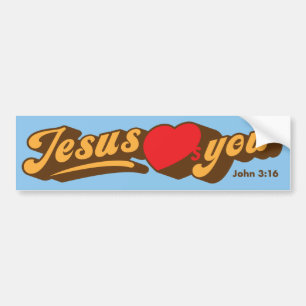 Autocollant De Voiture Jésus Vous Aime Sticker
