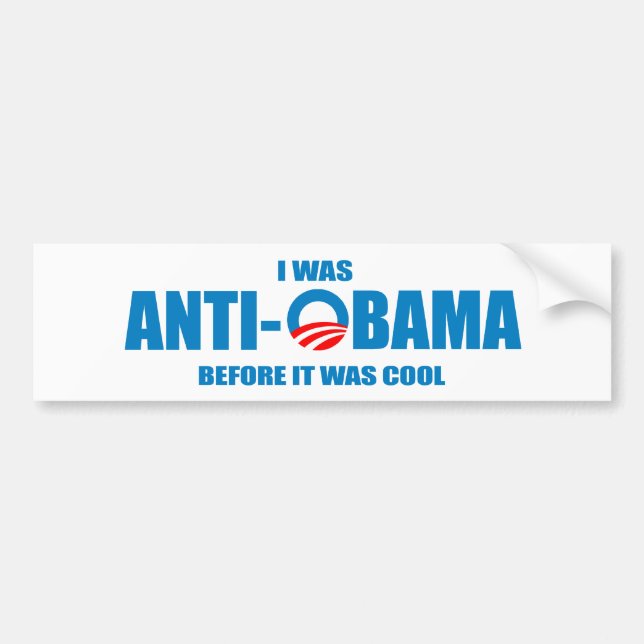 Autocollant De Voiture J'étais Anti-Obama avant que c'ait été T-shirt (Devant)