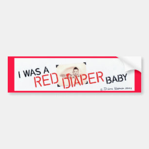 Autocollant De Voiture J'étais un bébé rouge de couche-culotte