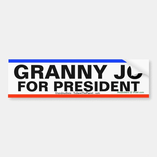 AUTOCOLLANT DE VOITURE JO DE MAMIE POUR LE PRÉSIDENT ! ! ! - (Devant)