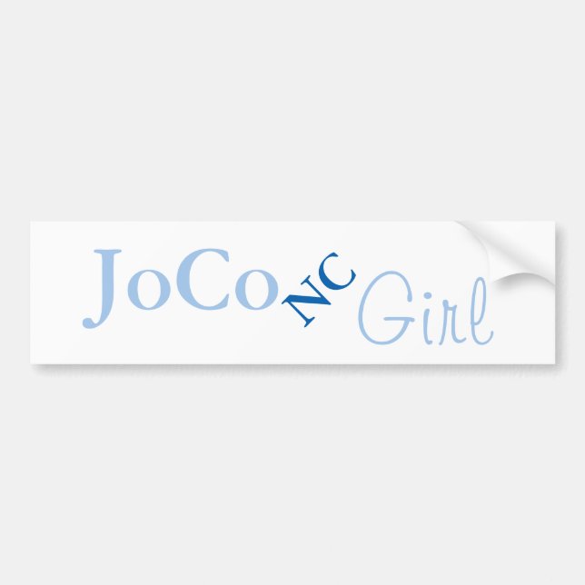 Autocollant De Voiture JoCo NC Girl sur blanc (Devant)