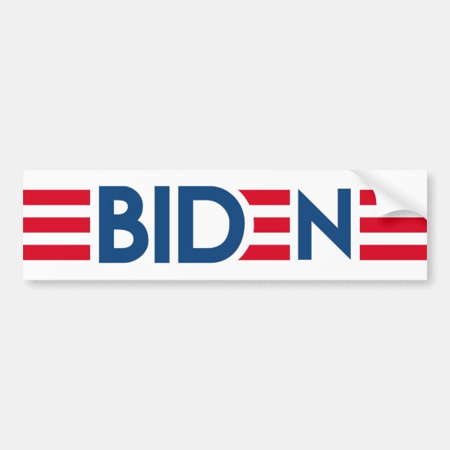 Autocollant De Voiture Joe Biden 2024 - rayures modernes rouge bleu (Devant)