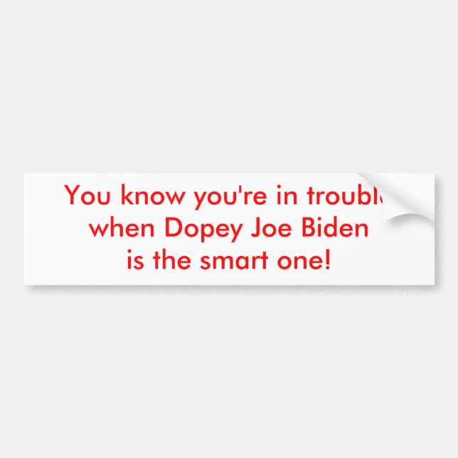 Autocollant De Voiture Joe Biden stupéfié est le futé (Devant)