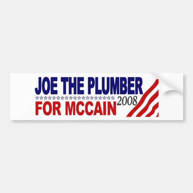 Autocollant De Voiture Joe le plombier pour McCain (Devant)