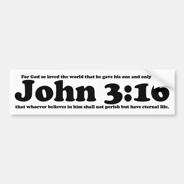 Autocollant De Voiture John 3:16 (Devant)