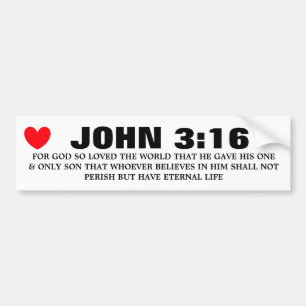AUTOCOLLANT DE VOITURE JOHN 3 16