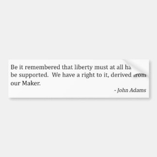 Autocollant De Voiture John Adams et liberté