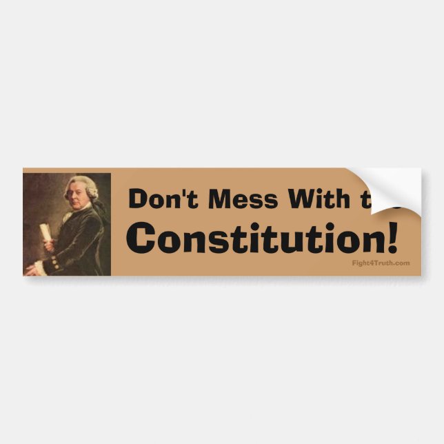 Autocollant De Voiture John Adams "ne salissent pas avec la constitution (Devant)