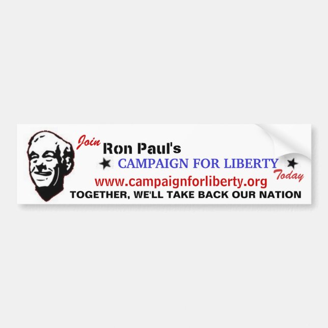 Autocollant De Voiture Joignez la campagne de Ron Paul pour la liberté (Devant)