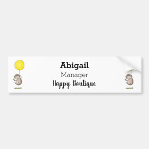 Autocollant De Voiture Joli hérisson et motif de dessin animé de ballon