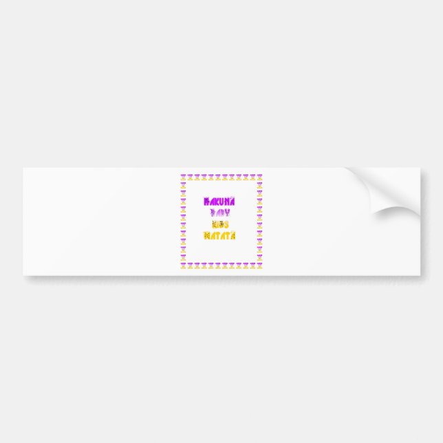 Autocollant De Voiture Joli violet et jaune Hakuna Matata bébé enfants G (Devant)