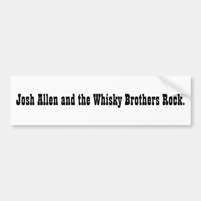 Autocollant De Voiture Josh Allen et la roche de frères de whiskey. (Devant)