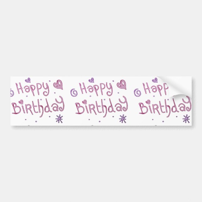 Autocollant De Voiture Jouer Joyeux texte d'anniversaire (Devant)