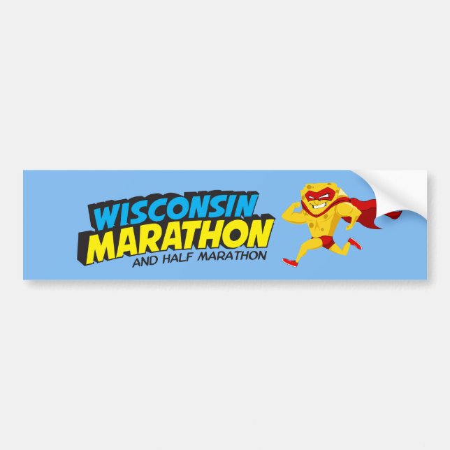 Autocollant De Voiture Jour de course de marathon du Wisconsin (Devant)
