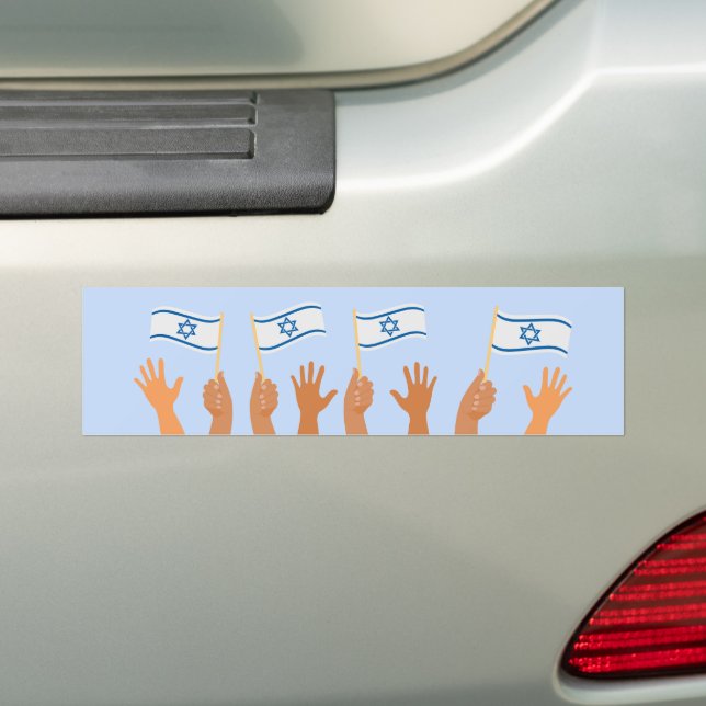 Autocollant De Voiture Jour de l'indépendance Drapeau Yom Ha'atzmaut Isra (En voiture)
