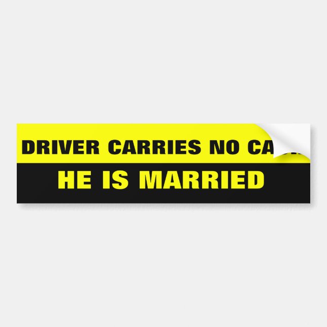 AUTOCOLLANT DE VOITURE JOURNAL DE MARIAGE AMUSANT (Devant)
