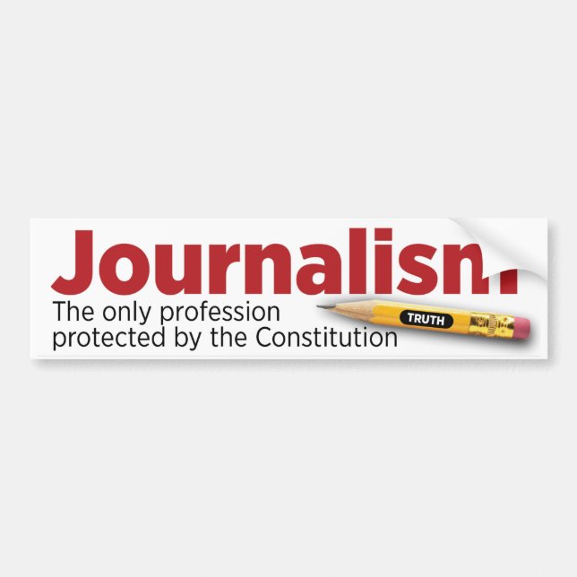 Autocollant De Voiture Journalisme : Protégé par la constitution (Devant)