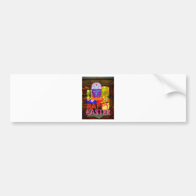 Autocollant De Voiture Joyeuses couleurs de Pâques (Devant)