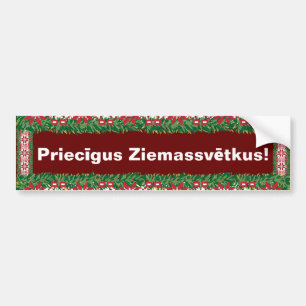 Autocollant De Voiture Joyeux Noël I Priecīgus Ziemassvētkus