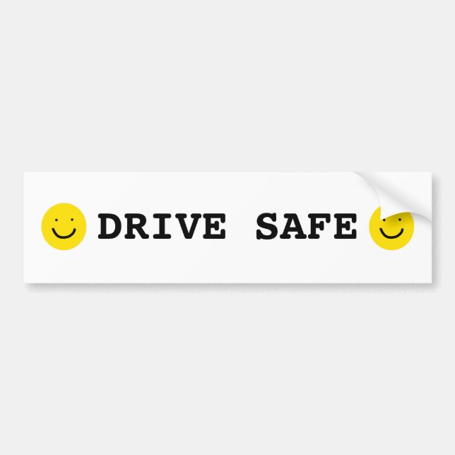 Autocollant De Voiture Joyeux Sourire Visage Drive Avertissement sans ris (Devant)