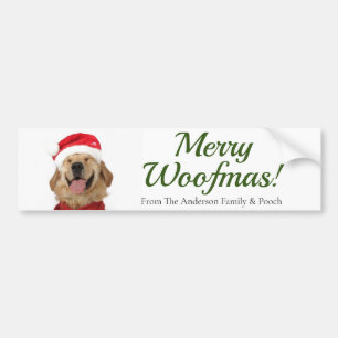Autocollant De Voiture Joyeux Woofmas !Amoureux de les chiens