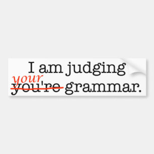 Autocollant De Voiture Jugement de votre grammaire