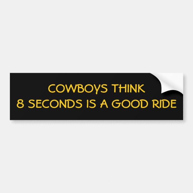 Autocollant De Voiture Juste 8 secondes, cowboys ? (Devant)