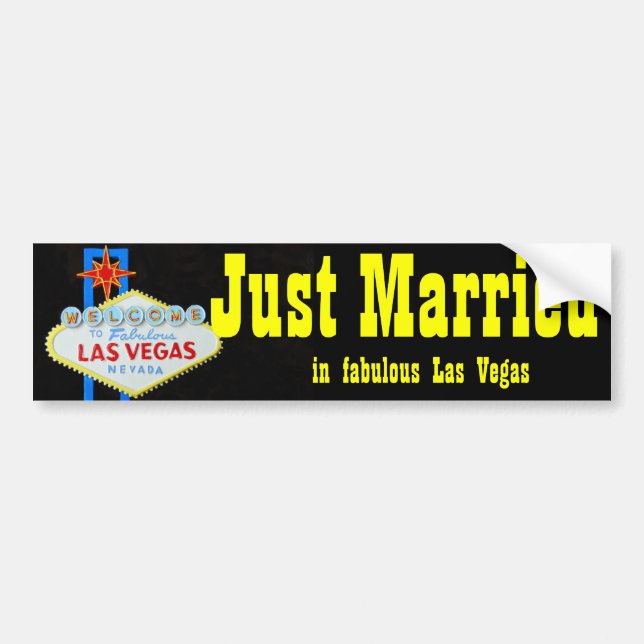 Autocollant De Voiture Juste Affiche de bienvenue mariée de Las Vegas (Devant)