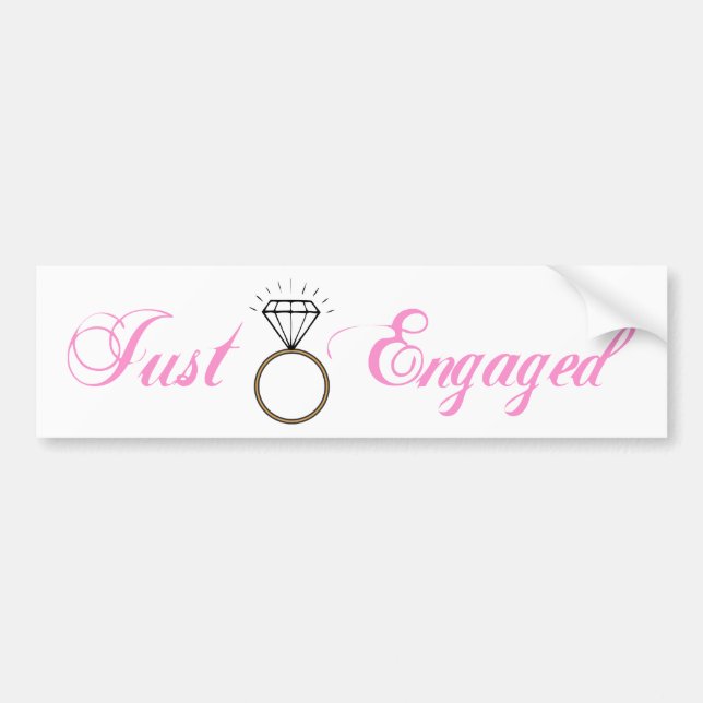 Autocollant De Voiture Juste engagé (bague de fiançailles de diamant) (Devant)