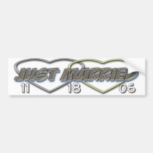 Autocollant De Voiture Juste pare-chocs marié (changez la date)