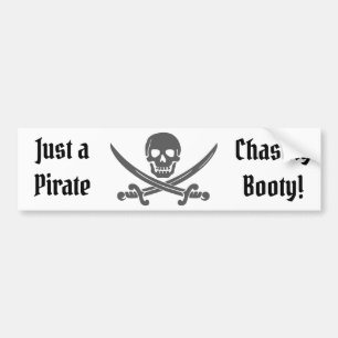 Autocollant De Voiture Juste un pirate chassant le butin avec le jolly
