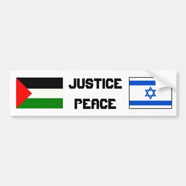 Autocollant De Voiture Justice et paix dans Israel-Palestine. (Devant)