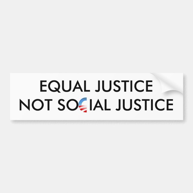 Autocollant De Voiture Justice non sociale égale de justice (Devant)