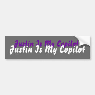 Autocollant De Voiture Justin est mon co-pilote