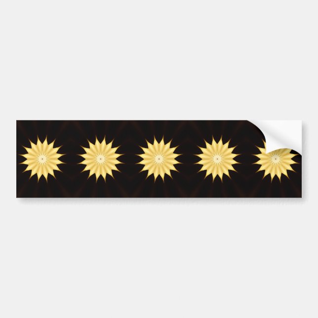 Autocollant De Voiture Kaleidoscope Design Bright Yellow Star (Devant)