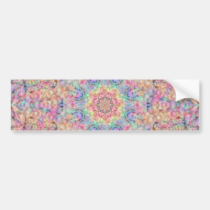 Autocollant De Voiture Kaléidoscope vintage hippie de fractale de