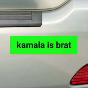 Autocollant De Voiture kamala est brat typographie moderne noir néon vert