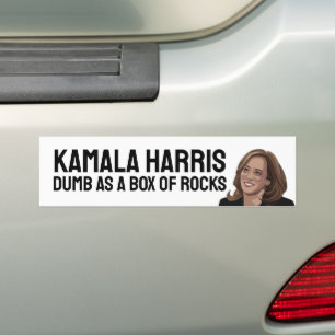 AUTOCOLLANT DE VOITURE KAMALA HARRIS DUMB COMME BOÎTE DE BÂTIMENT ROCHERS