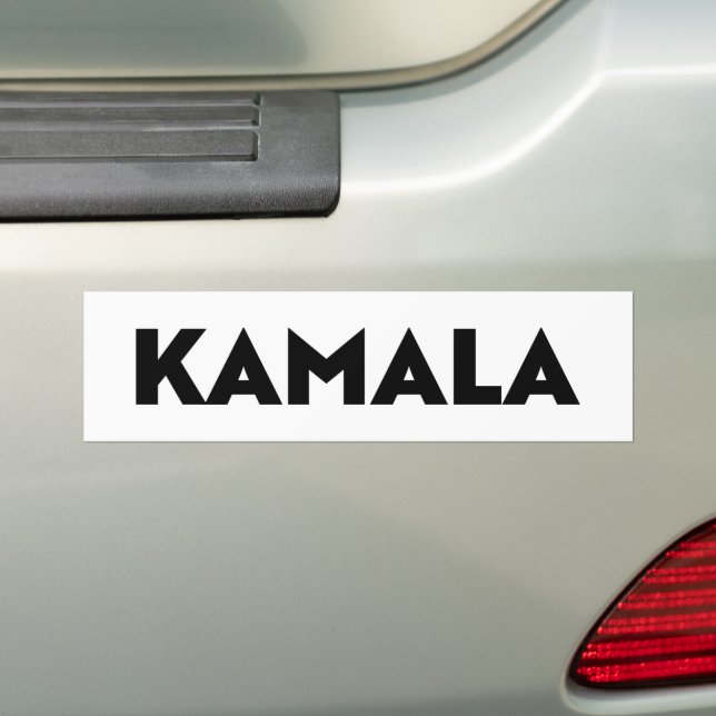 Autocollant De Voiture Kamala moderne typographie audacieuse noir et blan (En voiture)